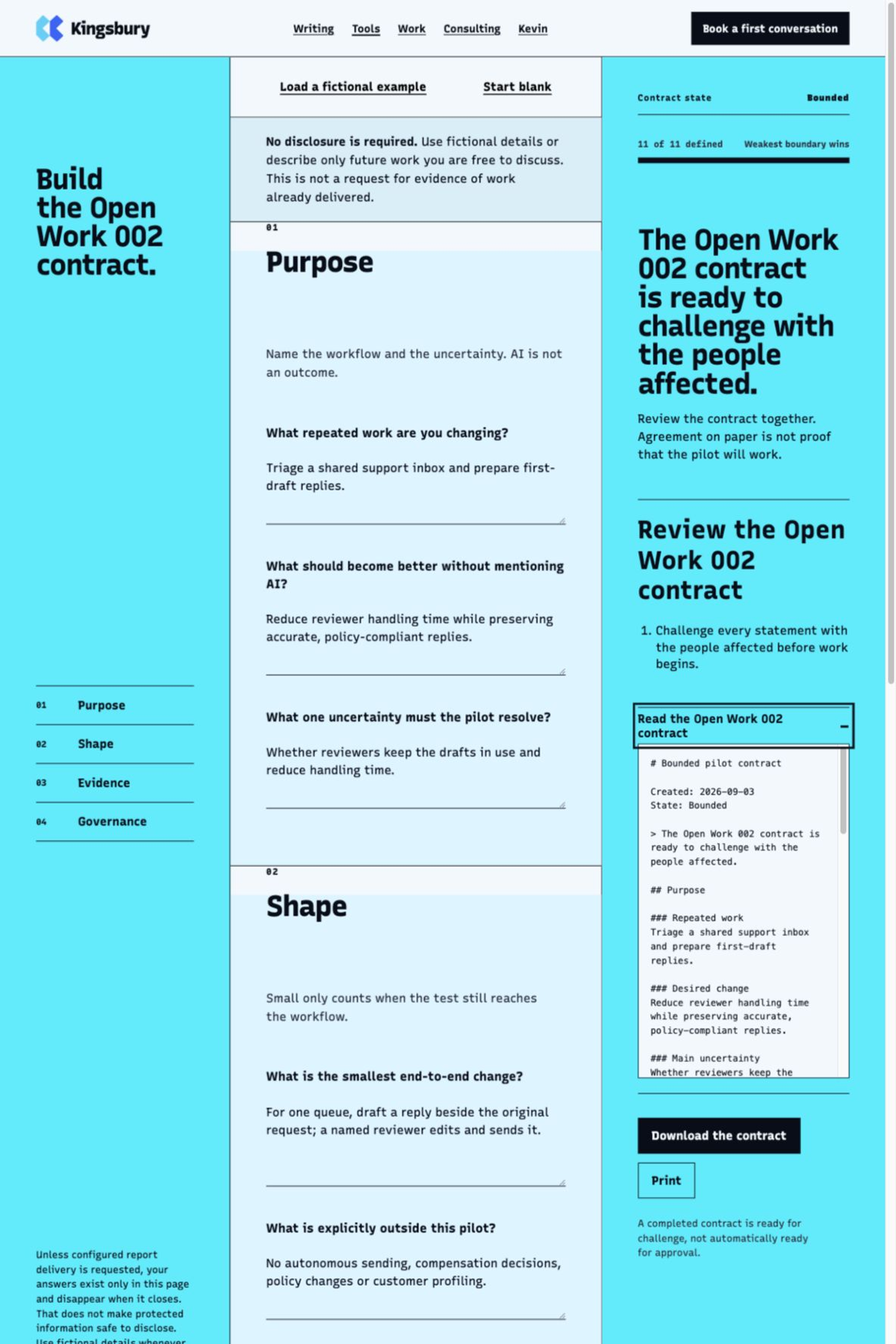 Open Work 002 exported pilot contract